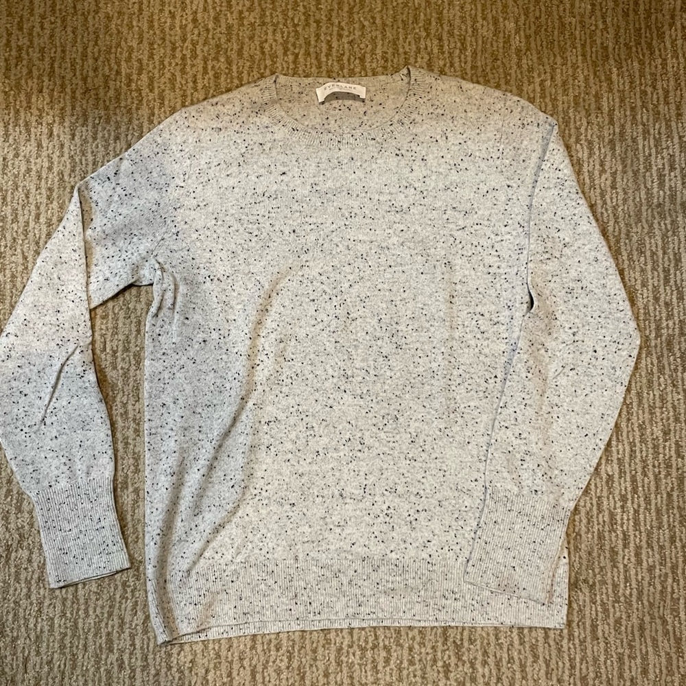 Everlane light gray with black fleck cashmere sweater